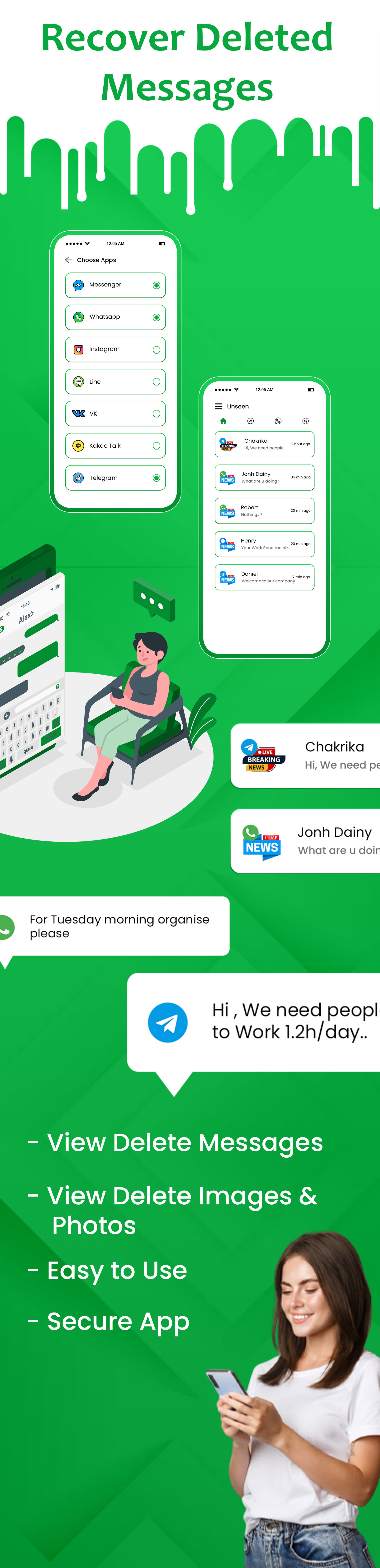 All Recover Deleted Messages - WAMR - Recover Deleted Messages WA - Auto RDM - Messages Recovery App